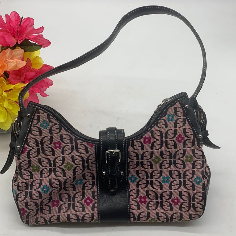Fossil Logo Hobo Shoulder Bag Pink Black MCB4243J